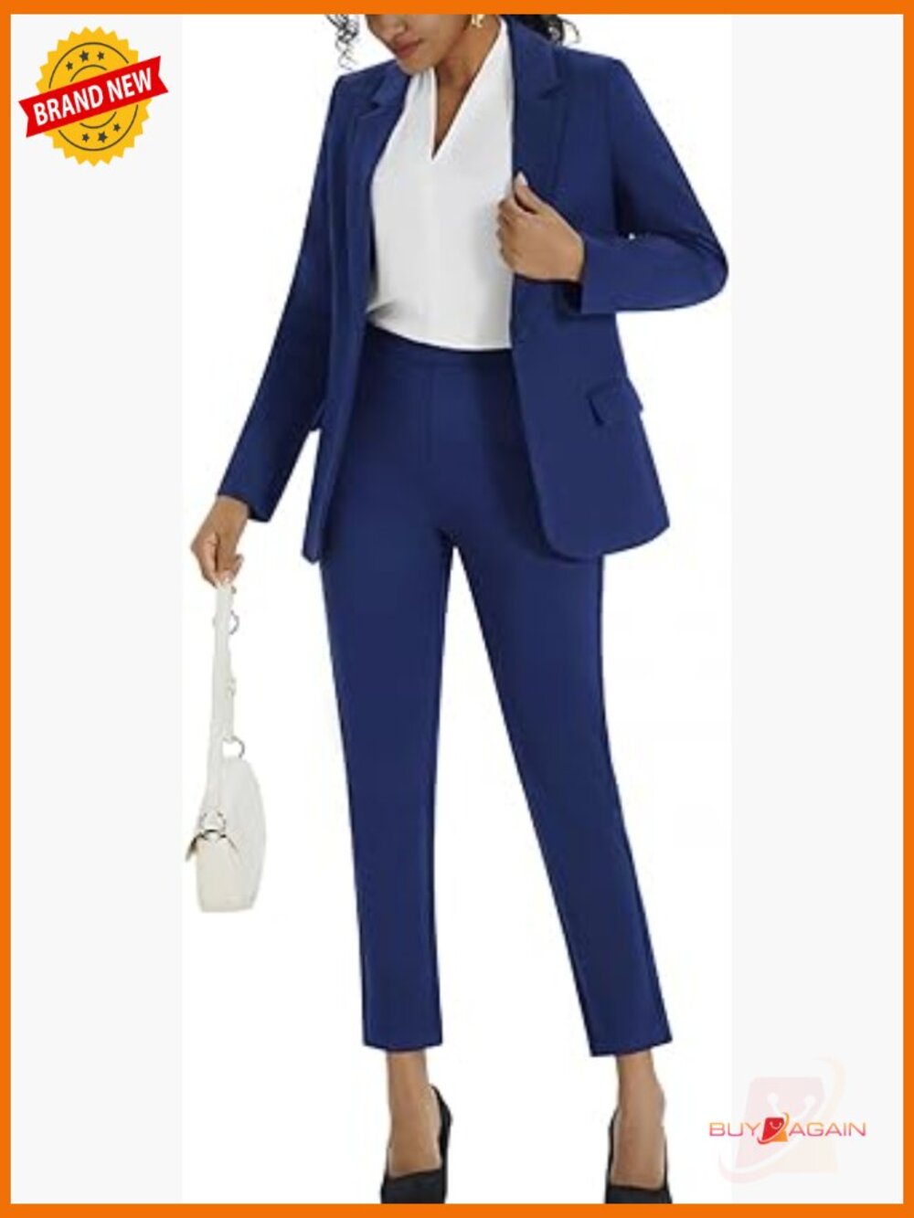 2 Piece Blazer & Pant Suit Set Business Casual Slim Fit Office Work Pantsuit